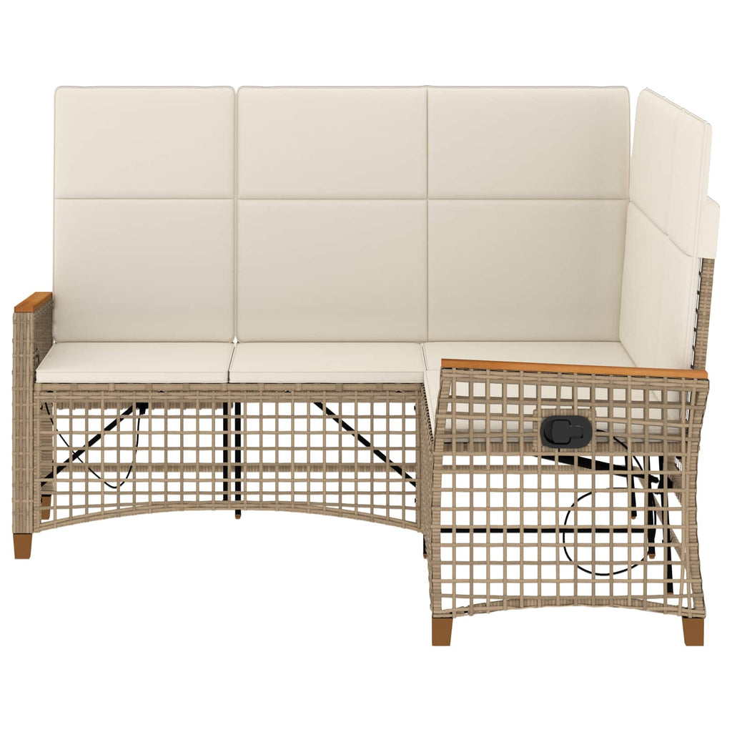 Garten Liegesofa Set Beige und Cremeweiß 164 x 164 x 112 cm