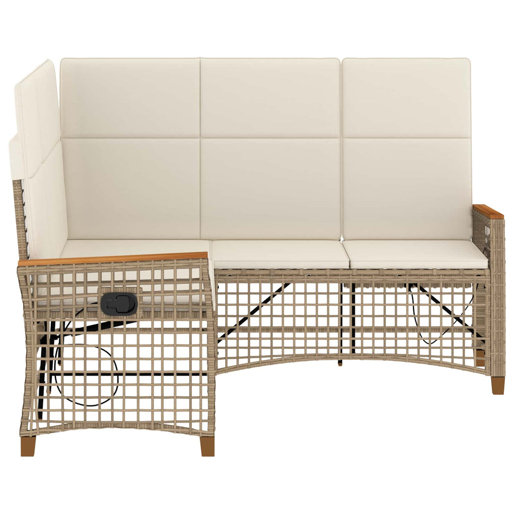 Garten Liegesofa Set Beige und Cremeweiß 164 x 164 x 112 cm