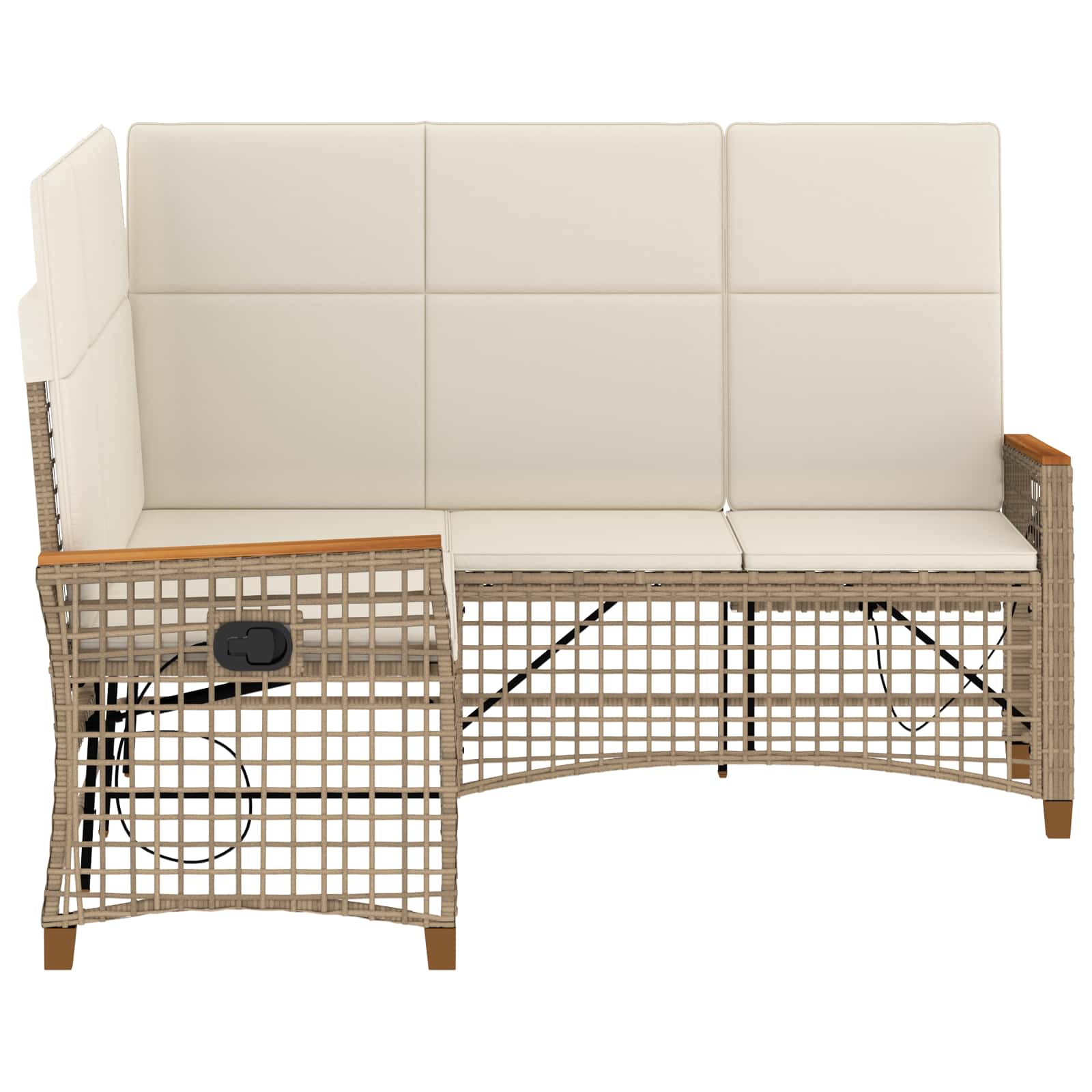 Garten Liegesofa Set Beige und Cremeweiß 164 x 164 x 112 cm