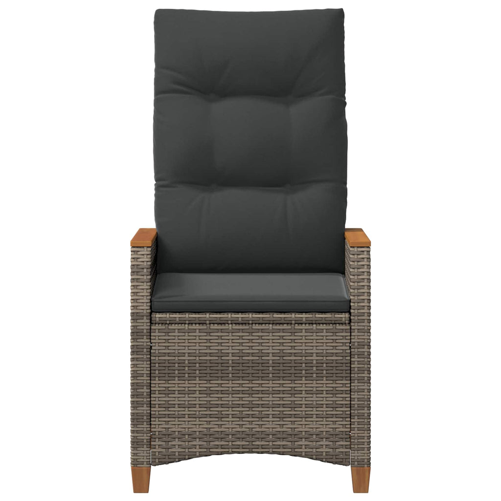 Verstellbarer Gartenstuhl Grau und Dunkelgrau Poly-Rattan