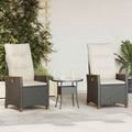 Verstellbarer Gartenstuhl Schwarz und Creme 64 x 57,5 x 112 cm