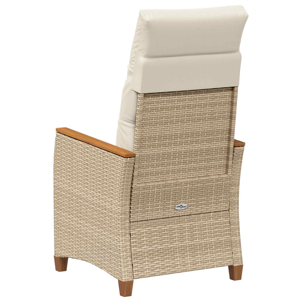 Verstellbarer Gartenstuhl Beige und Creme 64 x 57,5 x 112 cm