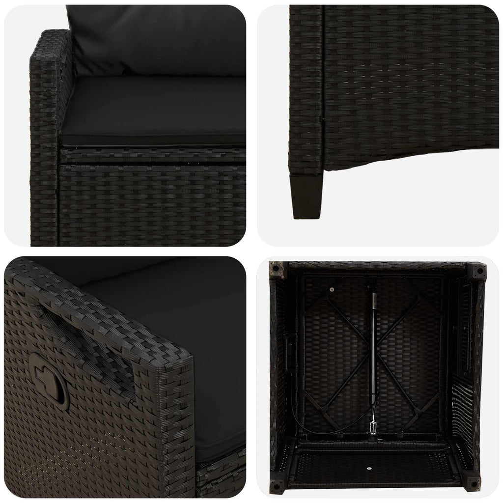 Gartenstuhl 2 pcs Schwarz 56 x 64 x 94 cm Stahl und Polyester