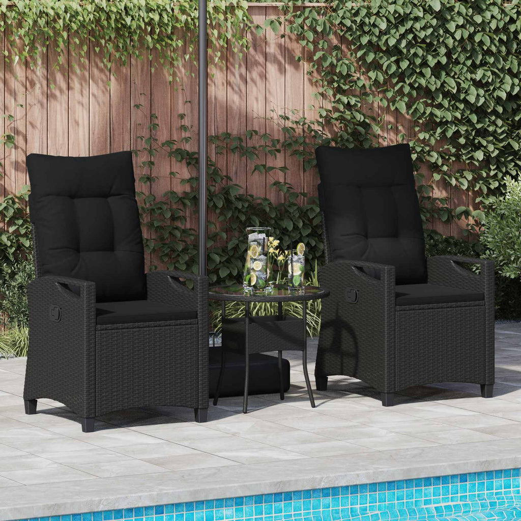 Gartenstuhl 2 pcs Schwarz 56 x 64 x 94 cm Stahl und Polyester