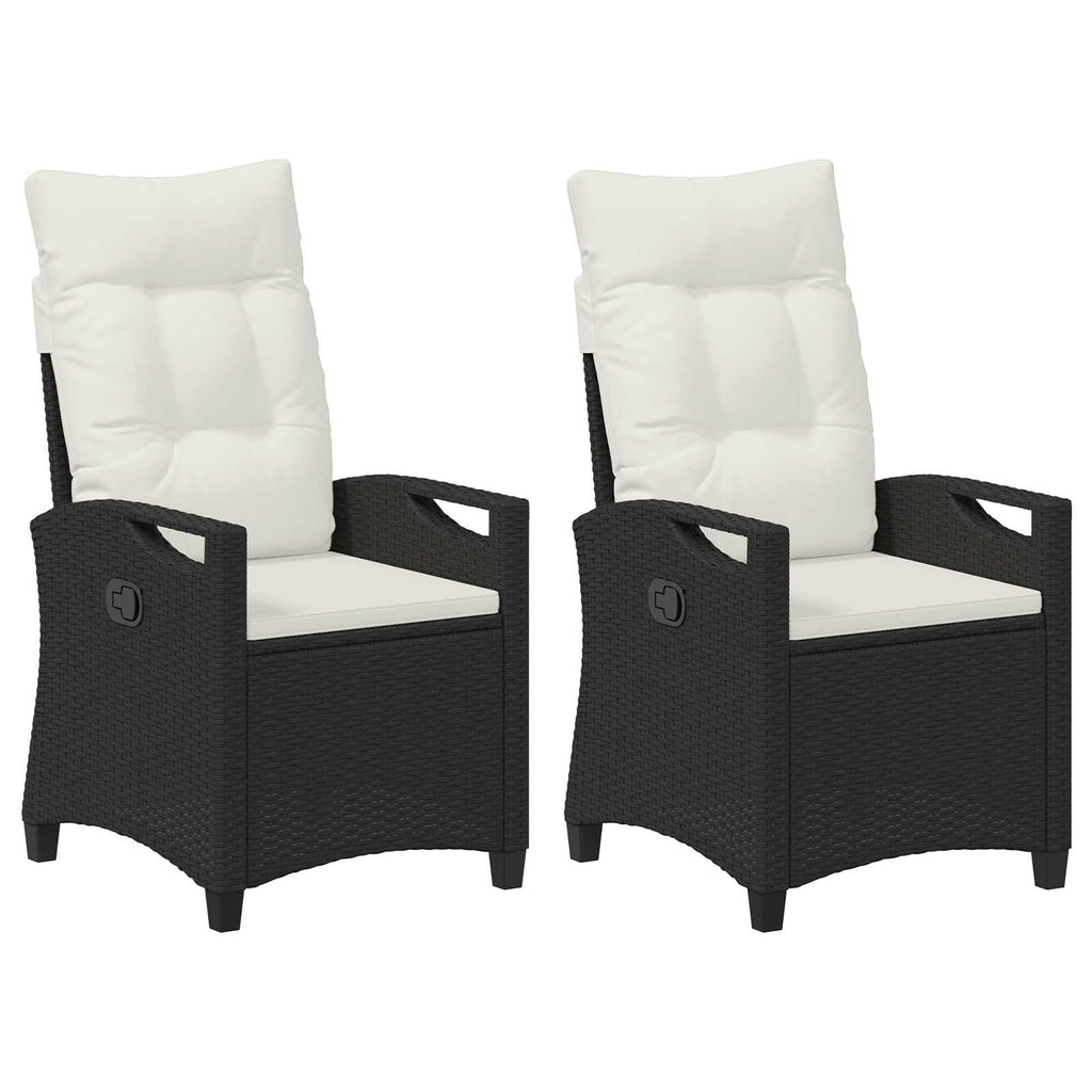 Gartenstuhl 2 pcs Schwarz und Creme 56 x 60 x 112 cm