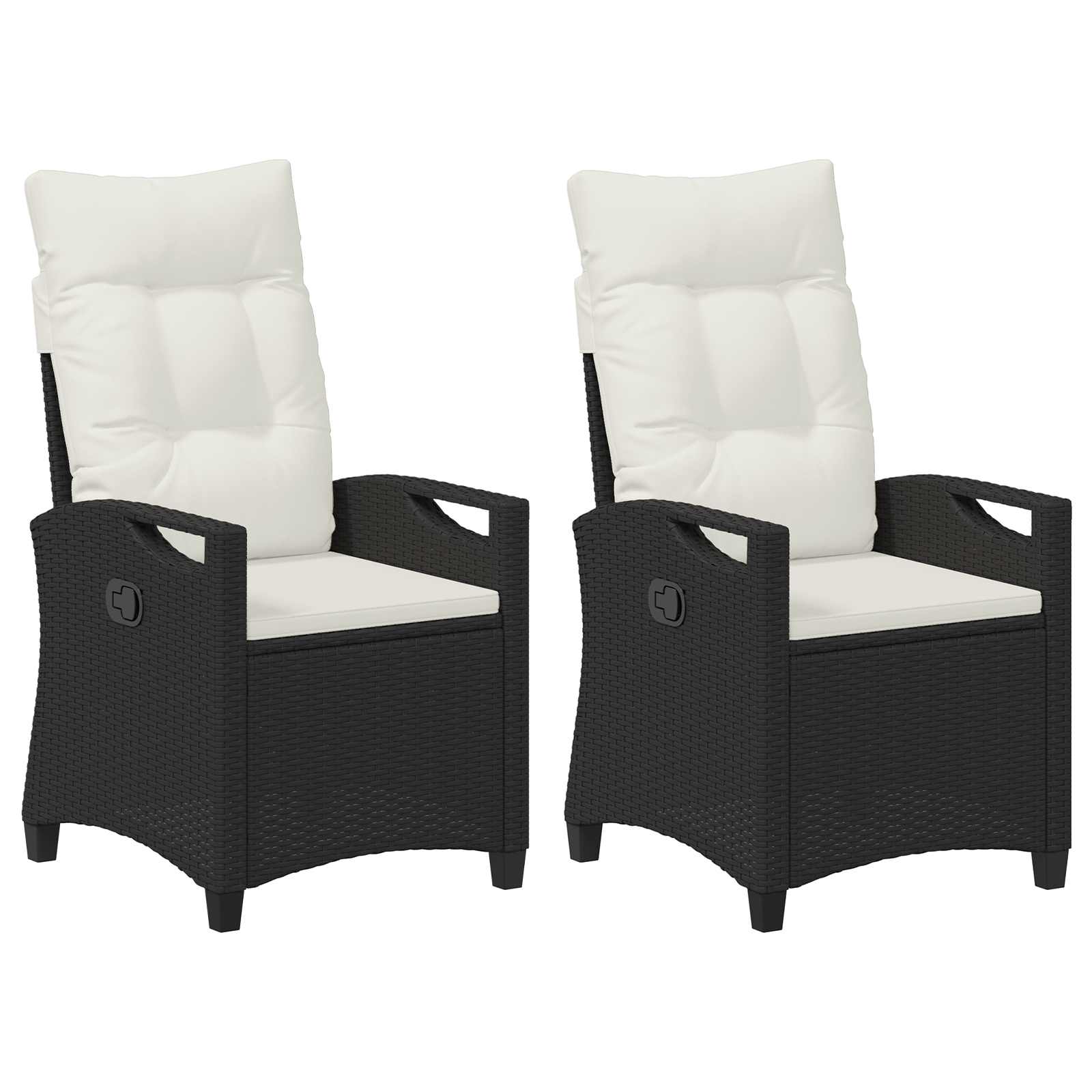 Gartenstuhl 2 pcs Schwarz und Creme 56 x 60 x 112 cm