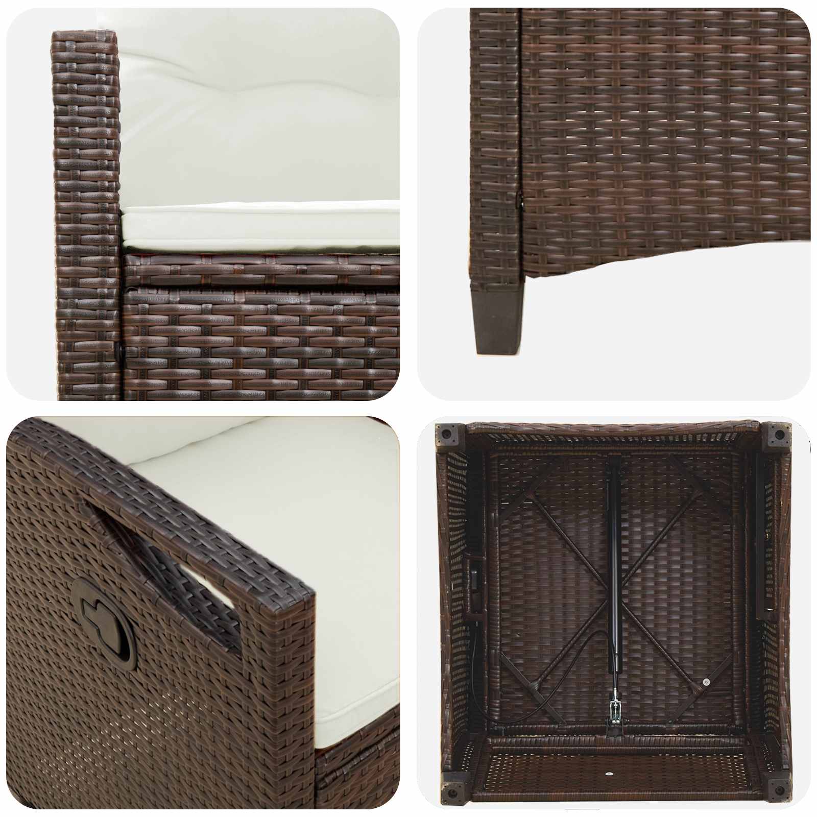 Gartenstuhl 2 pcs Braun und Creme 56 x 60 x 112 cm