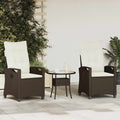 Gartenstuhl 2 pcs Braun und Creme 56 x 60 x 112 cm