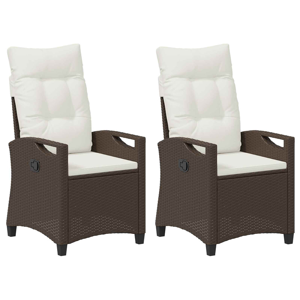 Gartenstuhl 2 pcs Braun und Creme 56 x 60 x 112 cm