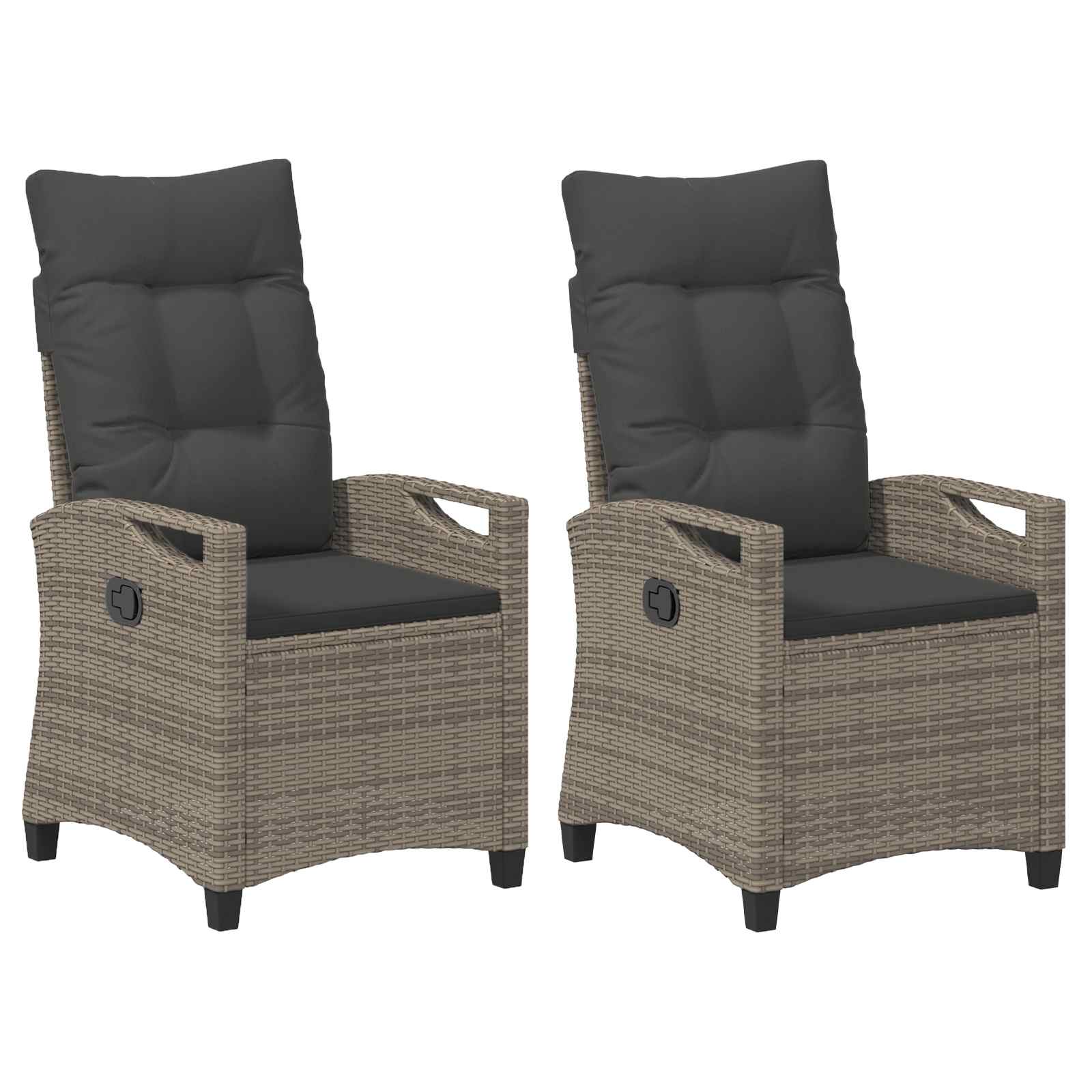 Gartenstuhl 2 pcs Grau und Dunkelgrau 56 x 60 x 112 cm