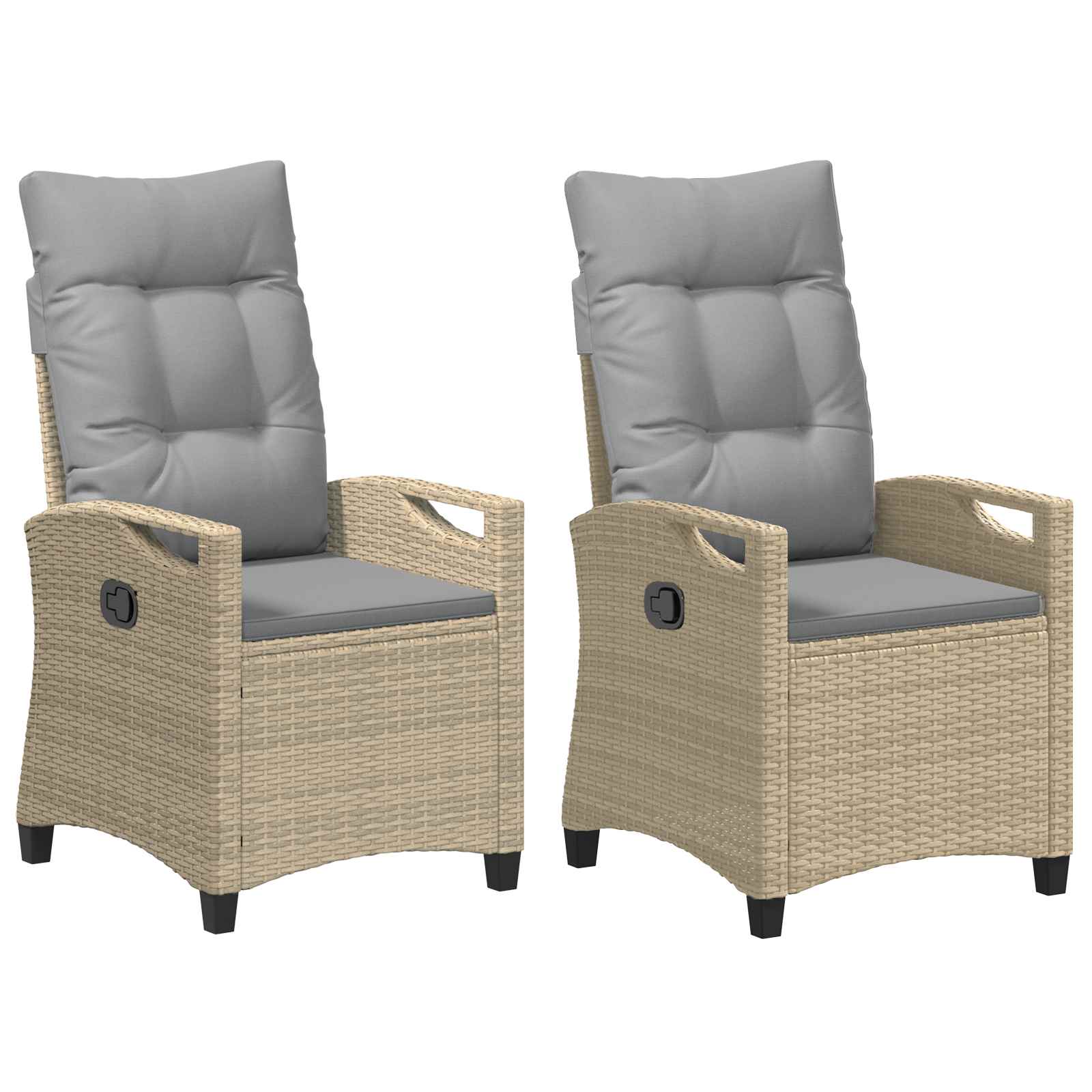 Gartenstuhl 2 pcs Beige und Hellgrau 56 x 60 x 112 cm
