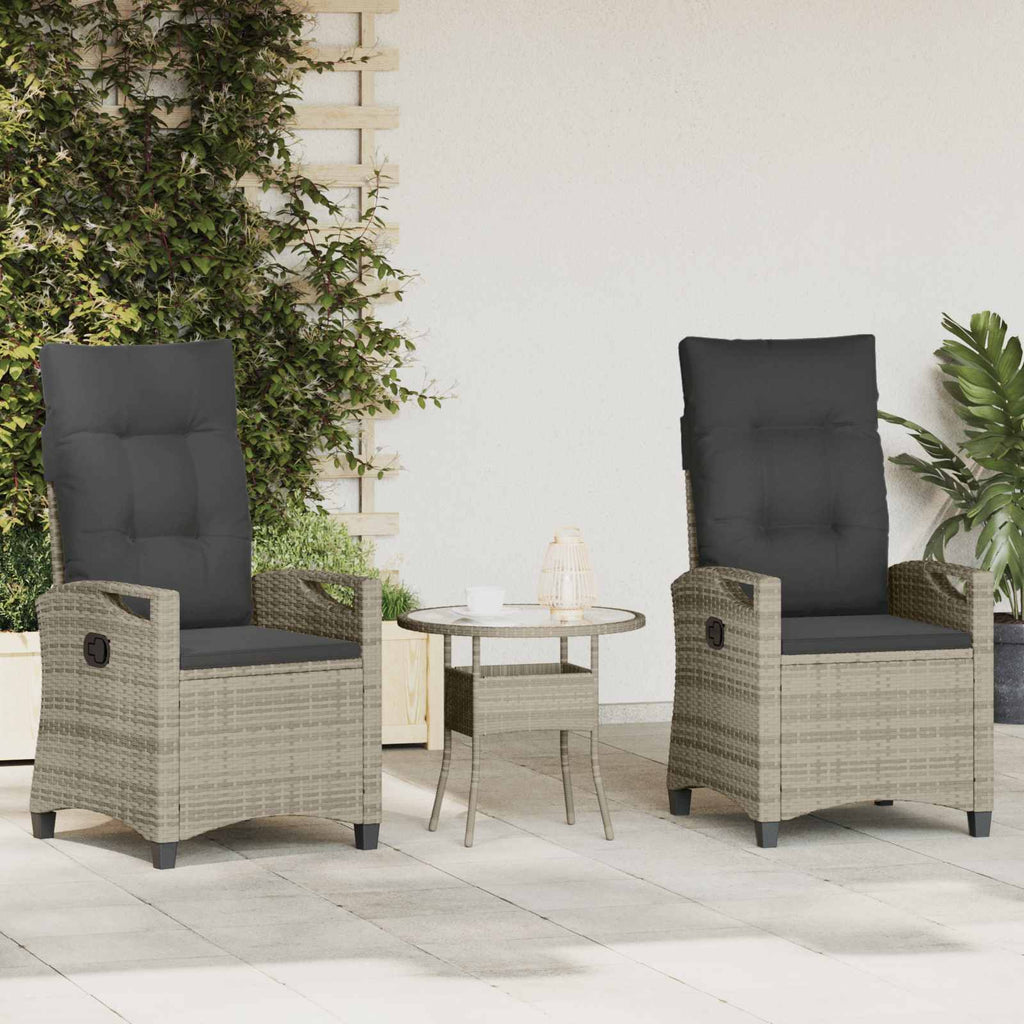 Gartenstuhl 2 pcs Hellgrau und Dunkelgrau 56 x 60 x 112 cm