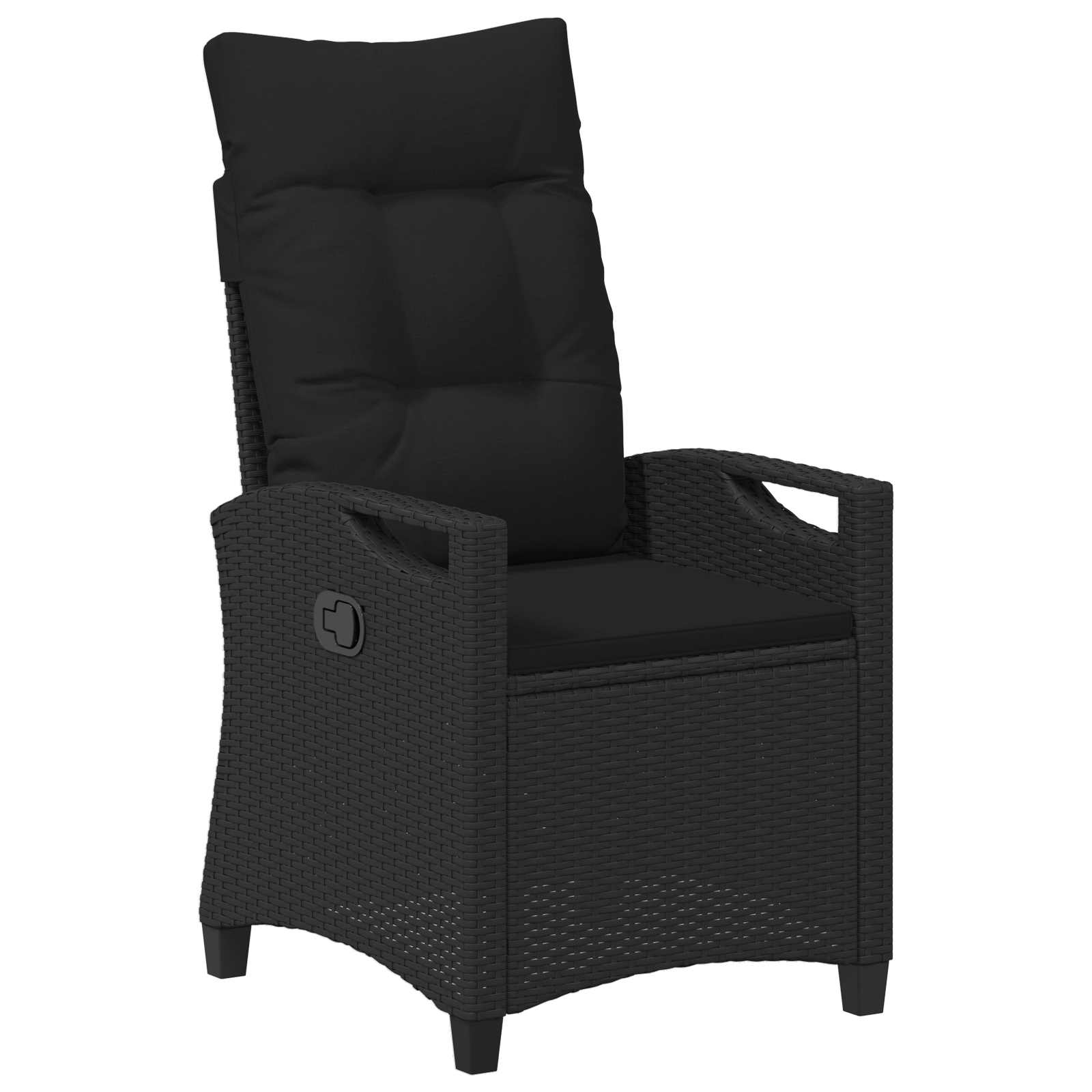 Verstellbarer Gartenstuhl Schwarz 56 x 60 x 112 cm Poly-Rattan