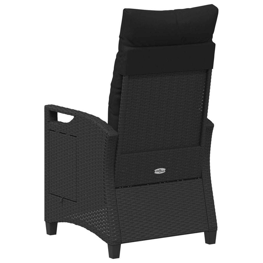 Verstellbarer Gartenstuhl Schwarz 56 x 60 x 112 cm Poly-Rattan