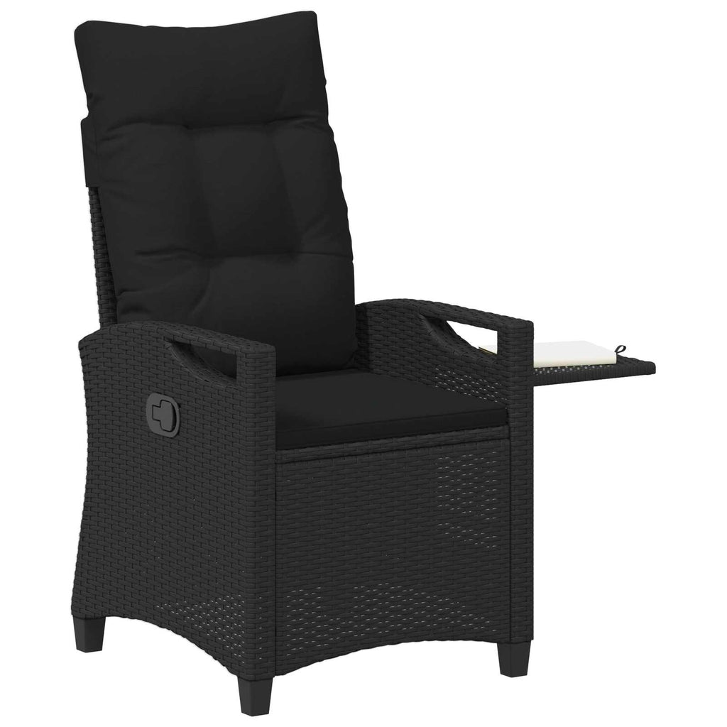 Verstellbarer Gartenstuhl Schwarz 56 x 60 x 112 cm Poly-Rattan