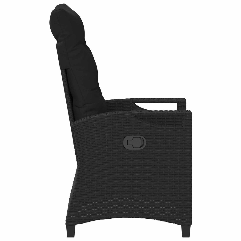 Verstellbarer Gartenstuhl Schwarz 56 x 60 x 112 cm Poly-Rattan