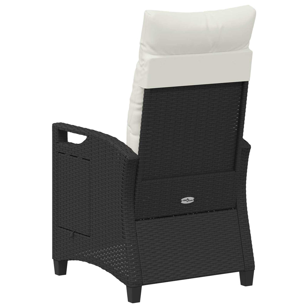 Verstellbarer Gartenstuhl Schwarz und Creme 56 x 60 x 112 cm