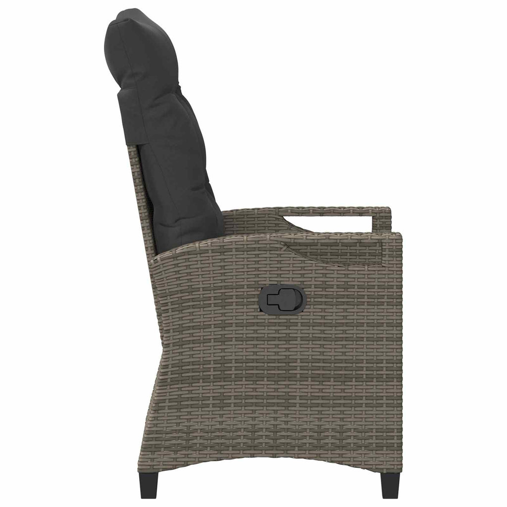 Verstellbarer Gartenstuhl Grau und Dunkelgrau 56 x 60 x 112 cm