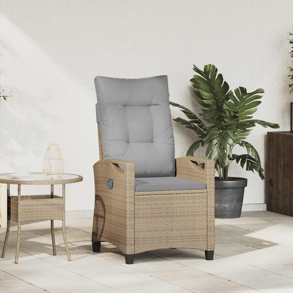 Verstellbarer Gartenstuhl Beige und Hellgrau 56 x 60 x 112 cm