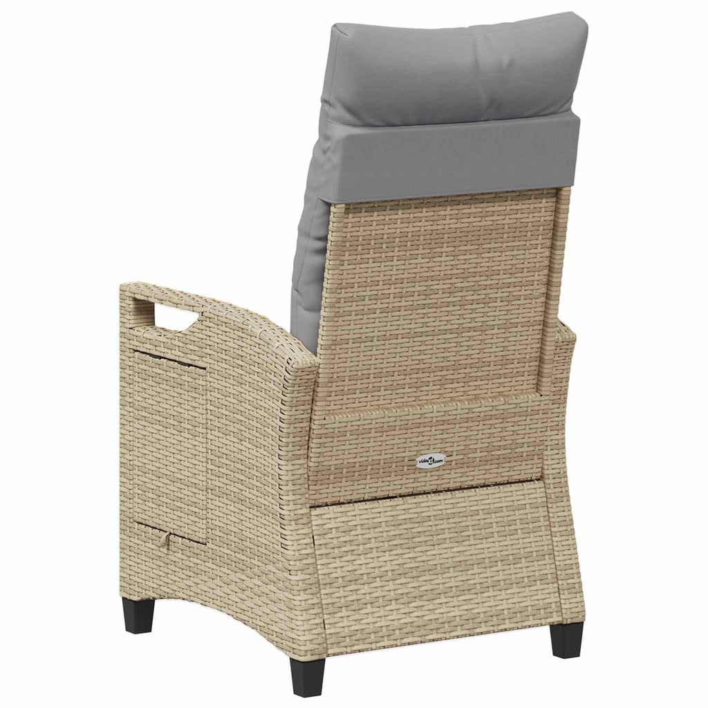 Verstellbarer Gartenstuhl Beige und Hellgrau 56 x 60 x 112 cm