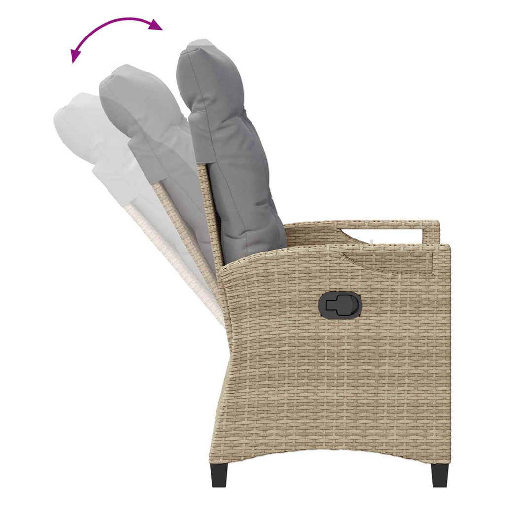 Verstellbarer Gartenstuhl Beige und Hellgrau 56 x 60 x 112 cm