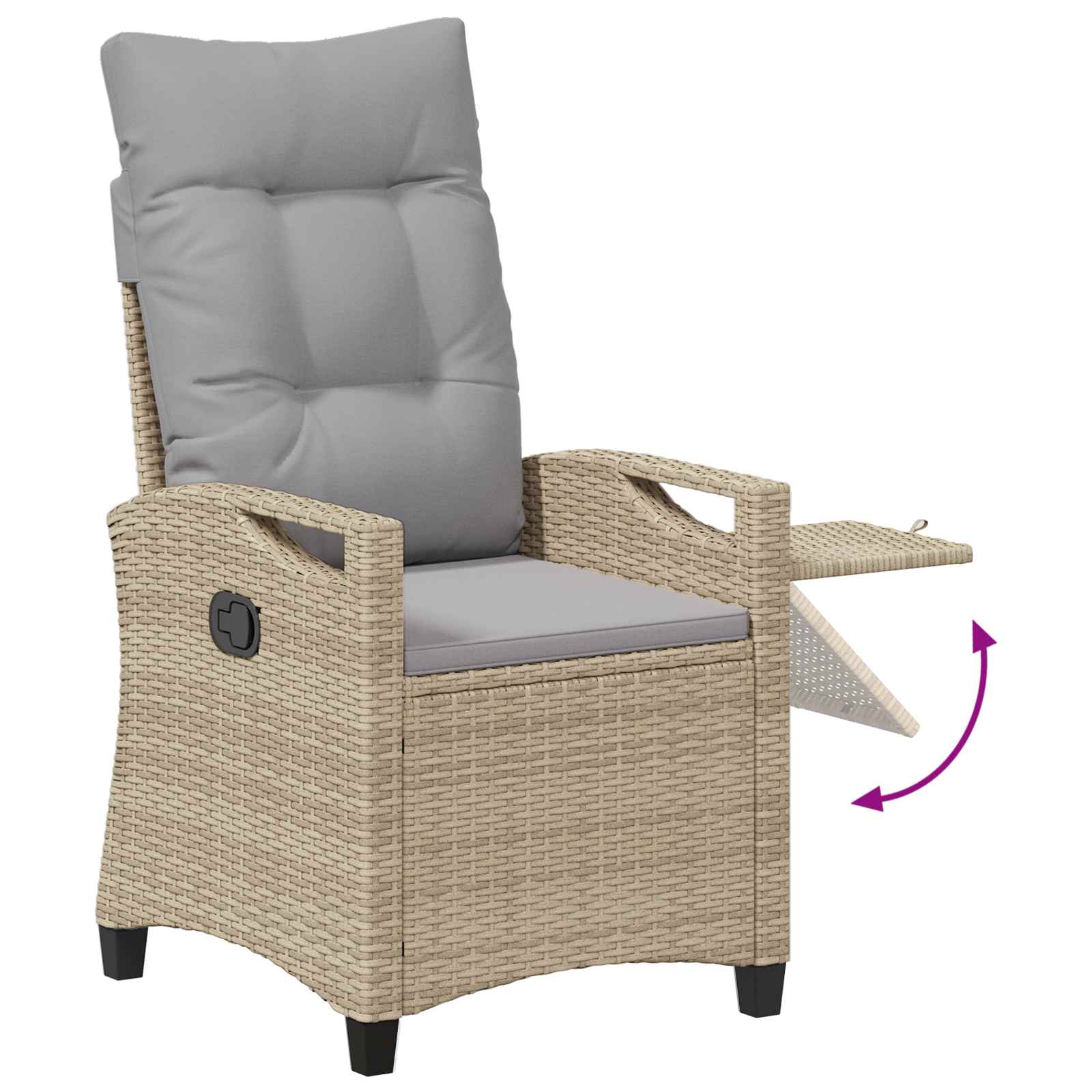 Verstellbarer Gartenstuhl Beige und Hellgrau 56 x 60 x 112 cm