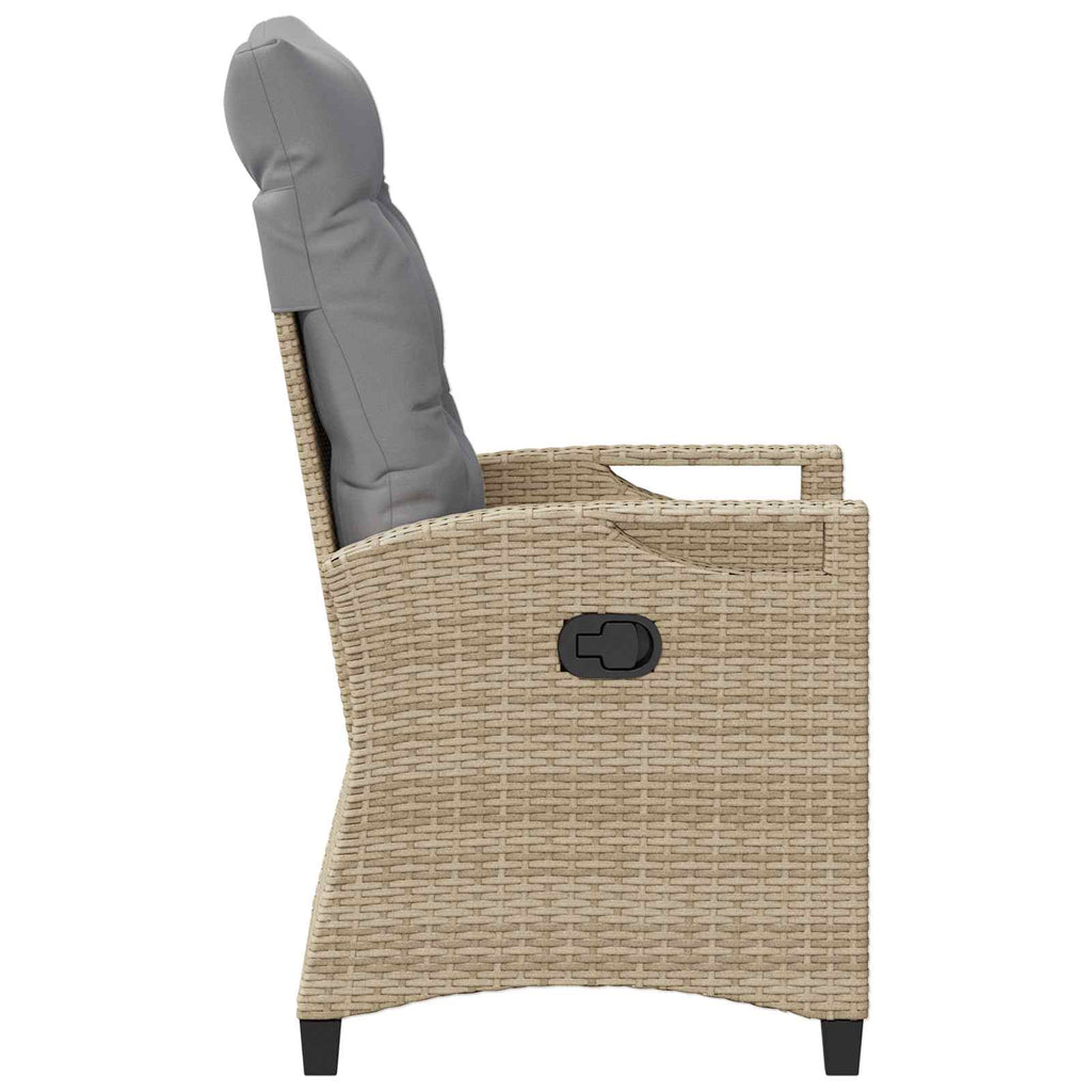 Verstellbarer Gartenstuhl Beige und Hellgrau 56 x 60 x 112 cm