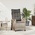 Verstellbarer Gartenstuhl Hellgrau und Dunkelgrau Poly-Rattan