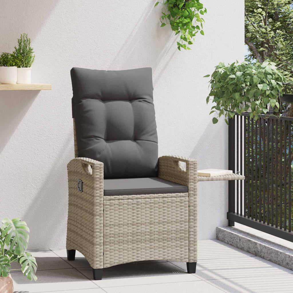 Verstellbarer Gartenstuhl Hellgrau und Dunkelgrau Poly-Rattan