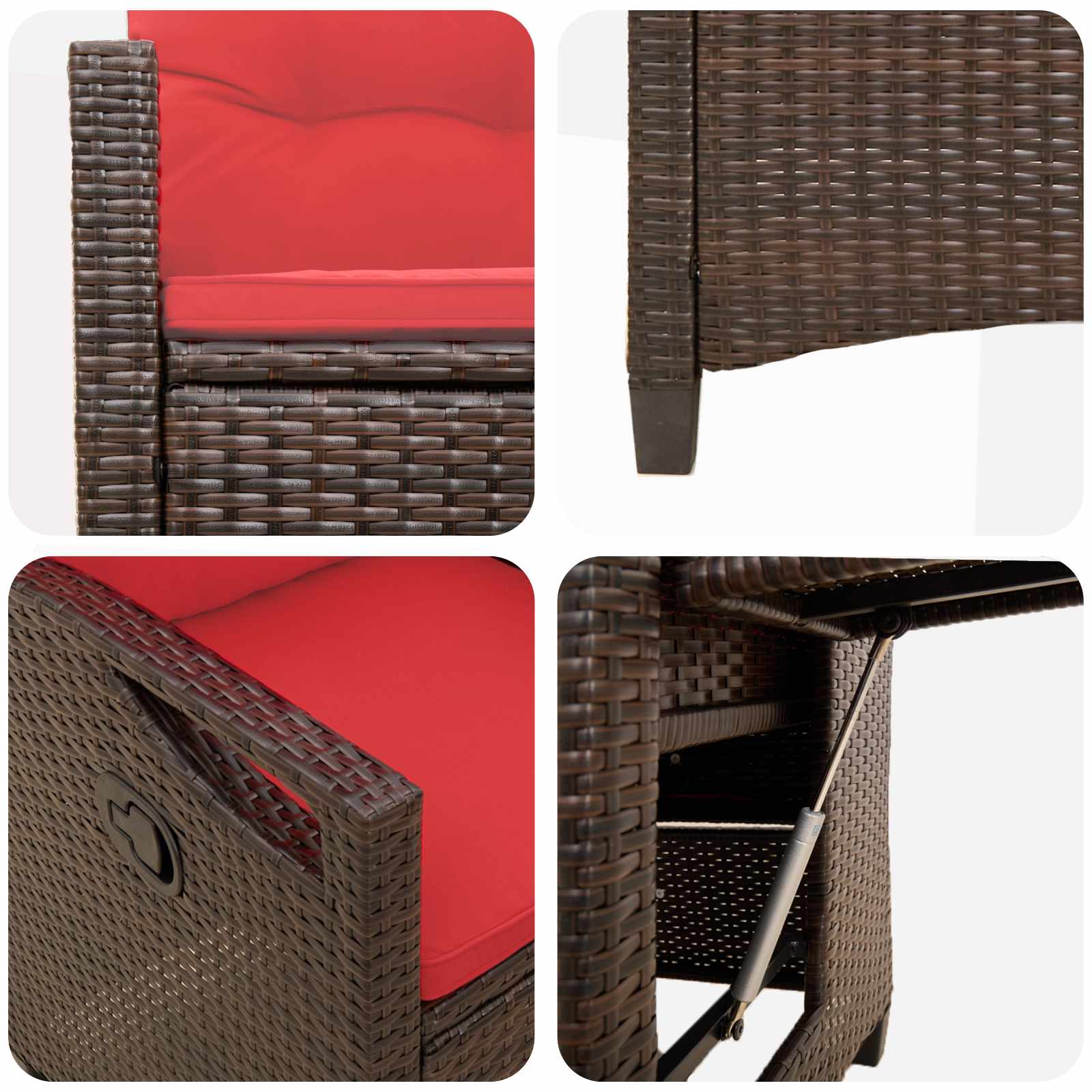 Verstellbarer Gartenstuhl 56 x 60 x 112 cm Stahl