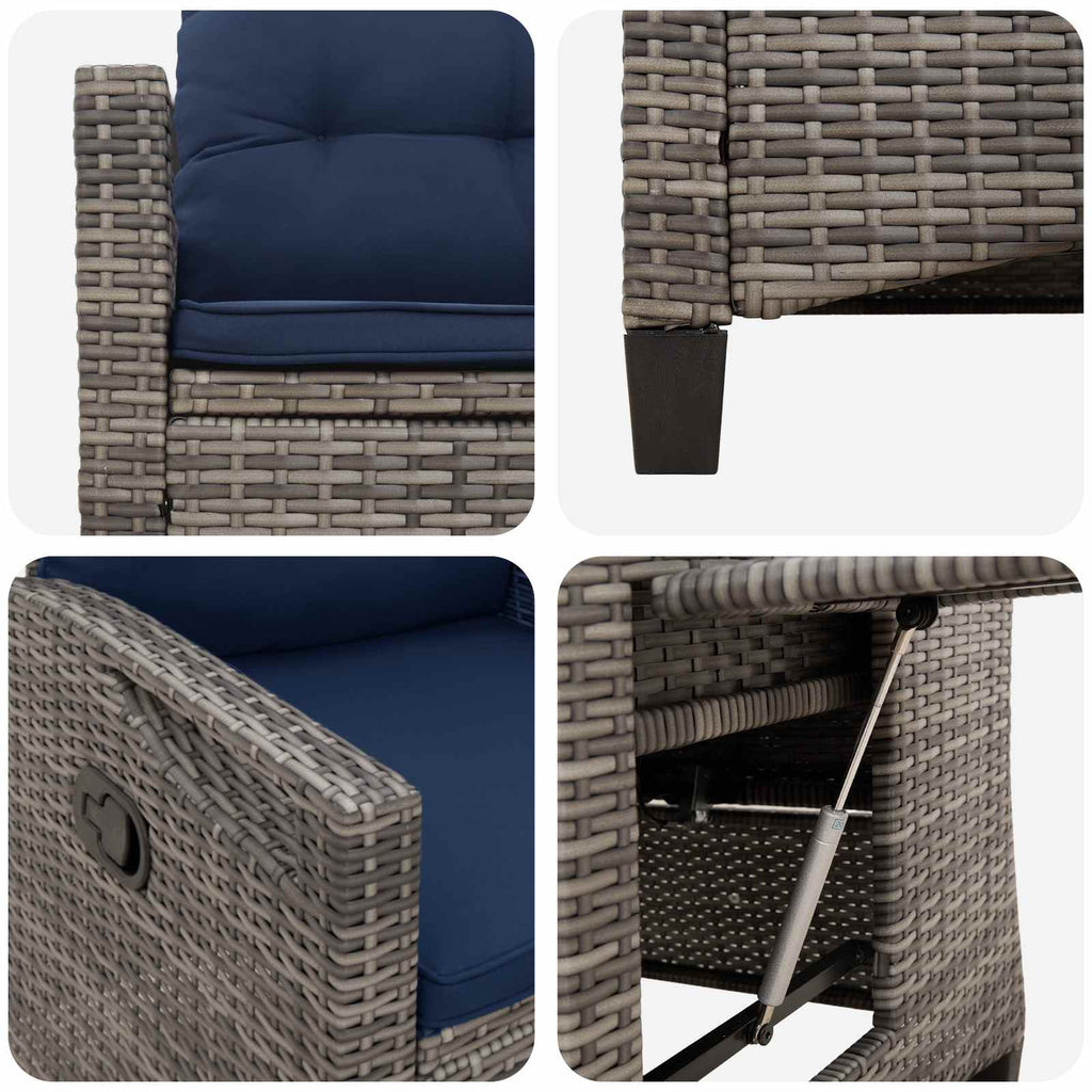 Verstellbarer Gartenstuhl 56 x 60 x 112 cm Stahl