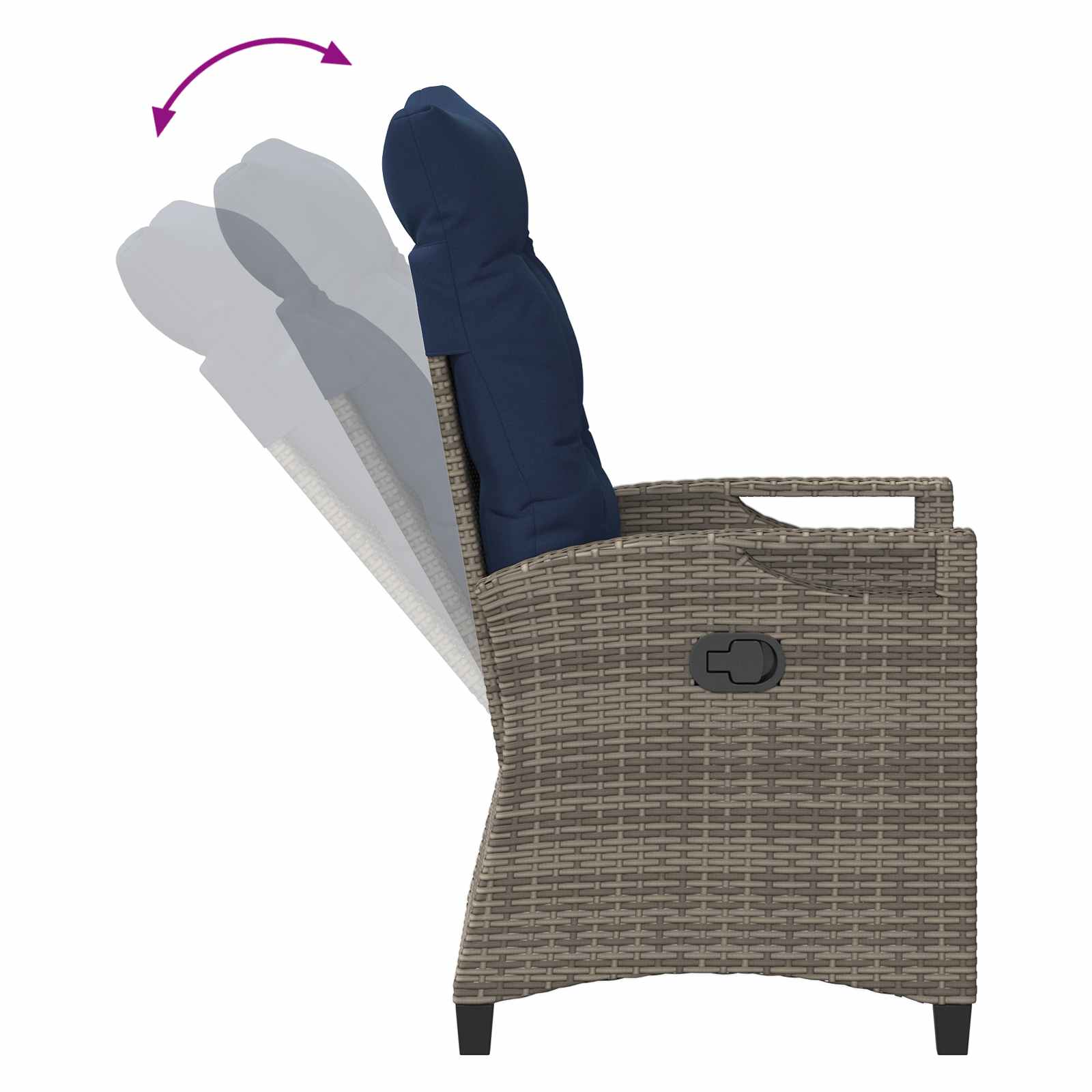 Verstellbarer Gartenstuhl 56 x 60 x 112 cm Stahl