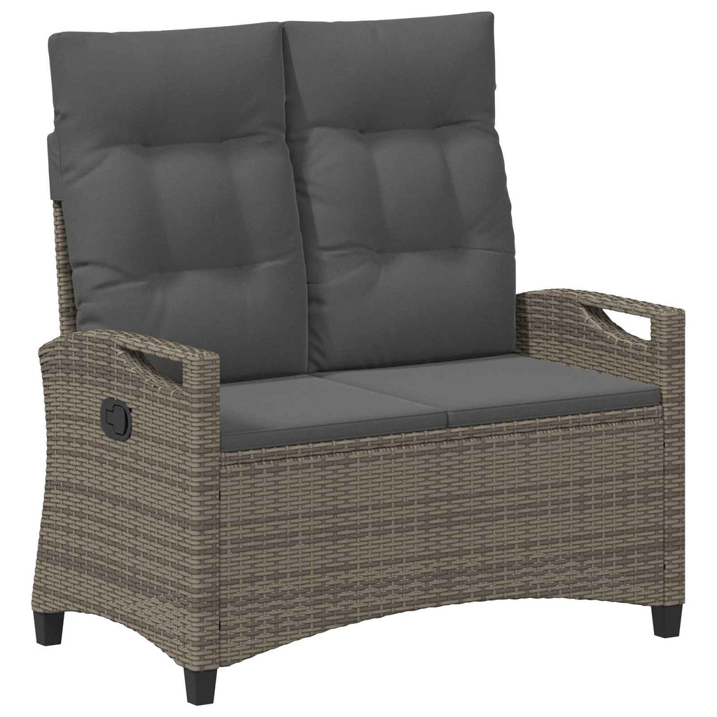 Gartenbank mit Kissen Grau und Dunkelgrau 105 x 60 x 112 cm