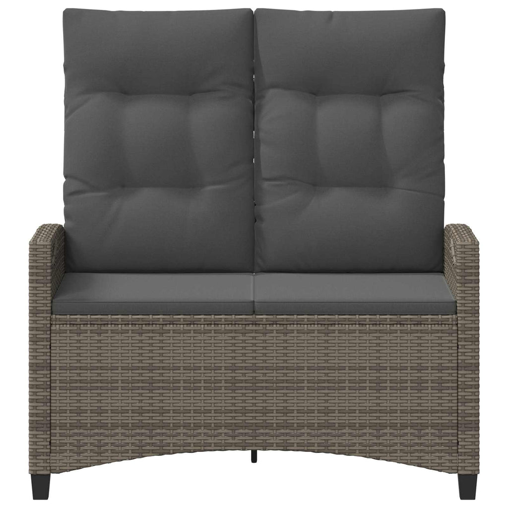 Gartenbank mit Kissen Grau und Dunkelgrau 105 x 60 x 112 cm