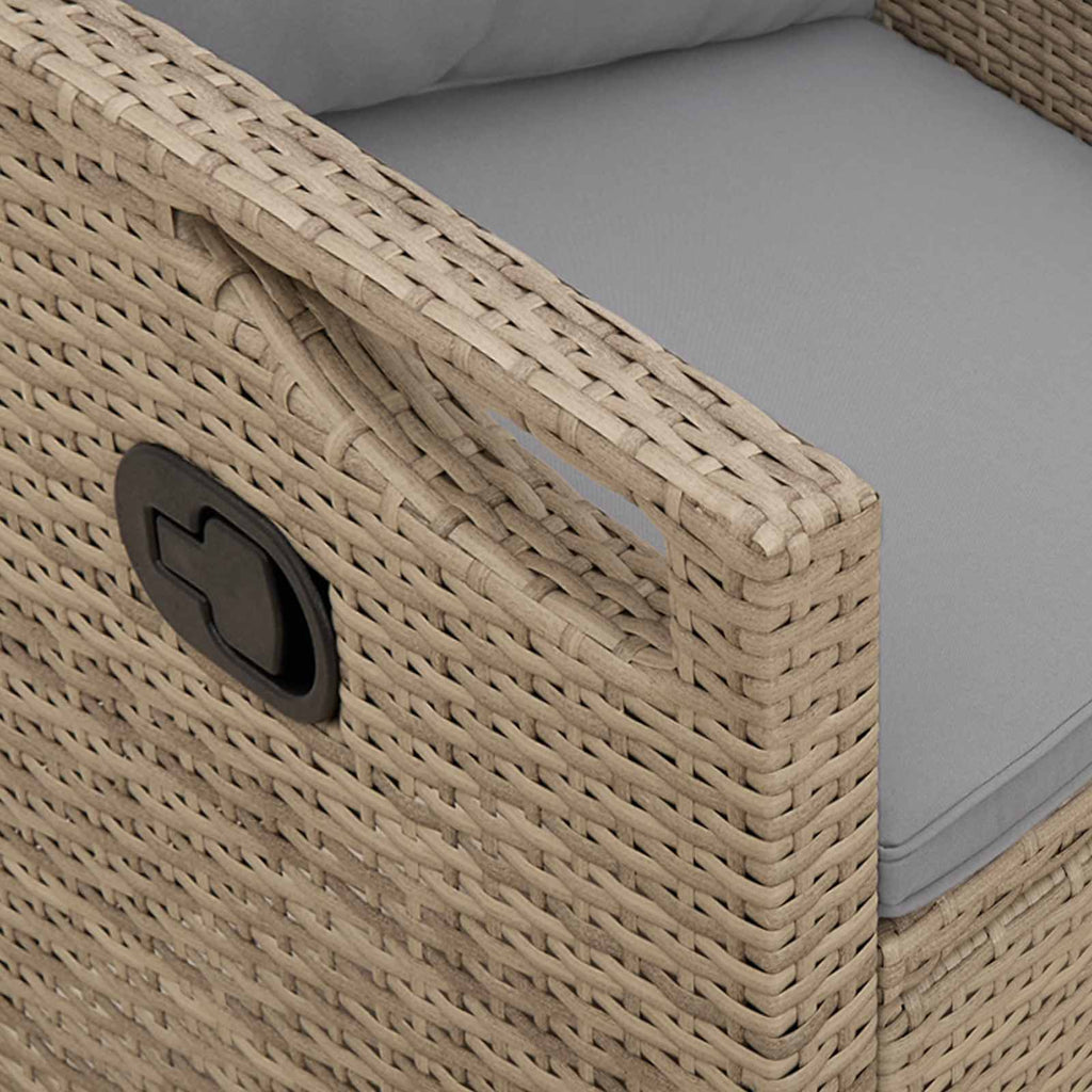 Gartenbank mit Kissen Beige und Hellgrau 105 x 60 x 112 cm