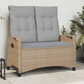 Gartenbank mit Kissen Beige und Hellgrau 105 x 60 x 112 cm