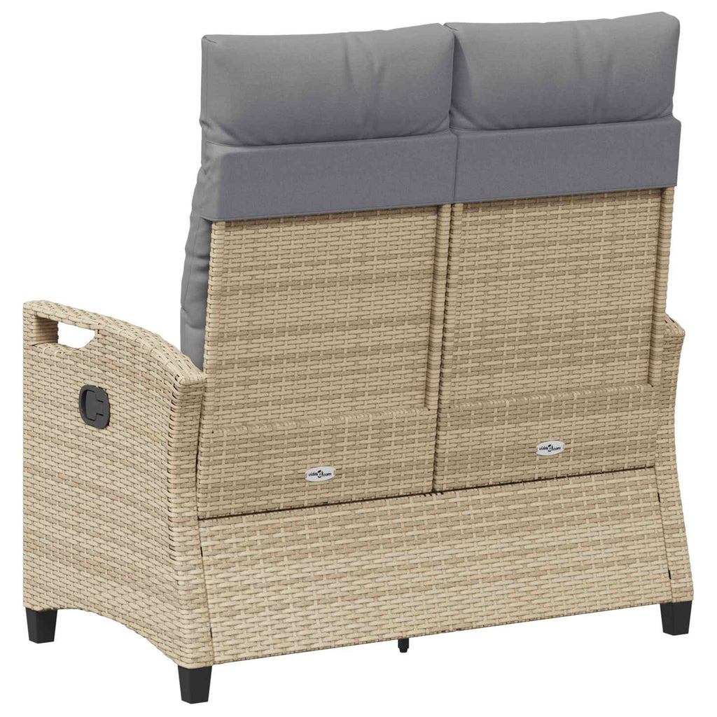 Gartenbank mit Kissen Beige und Hellgrau 105 x 60 x 112 cm