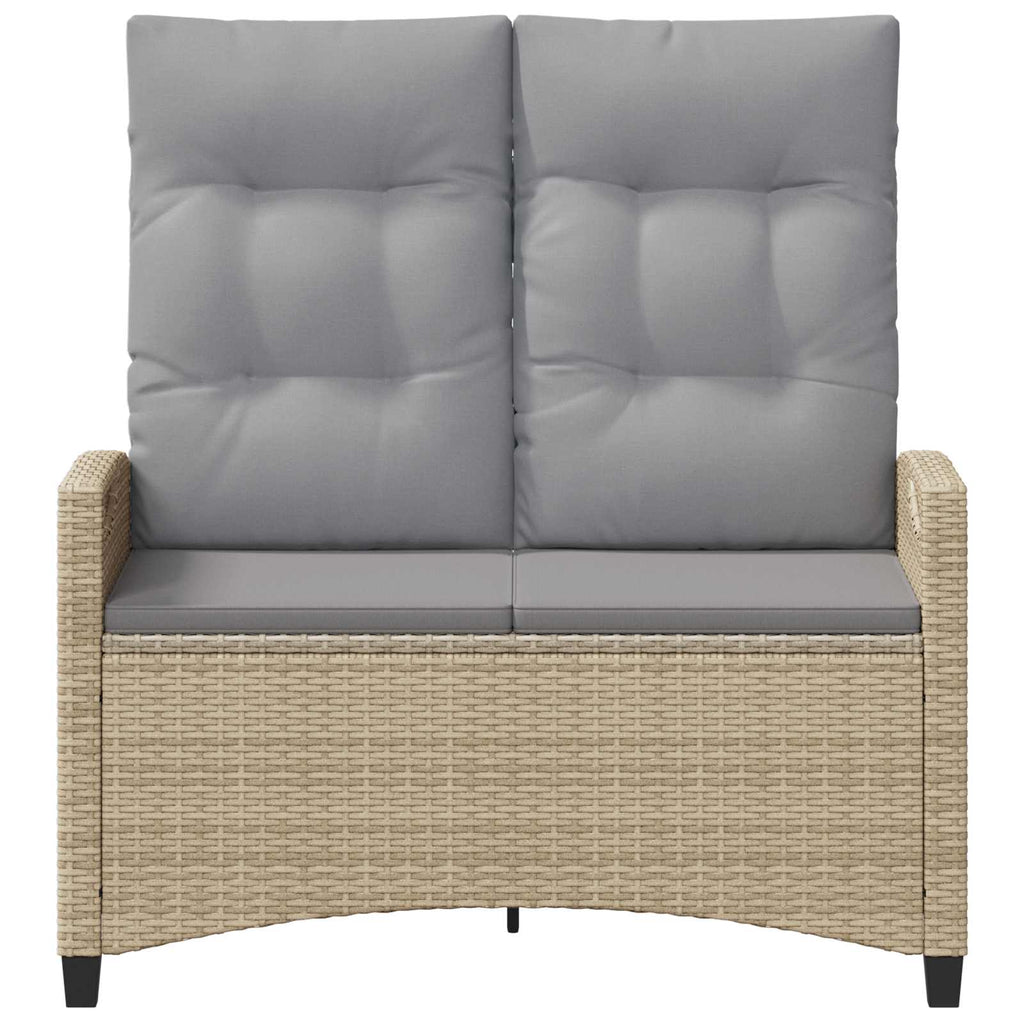 Gartenbank mit Kissen Beige und Hellgrau 105 x 60 x 112 cm