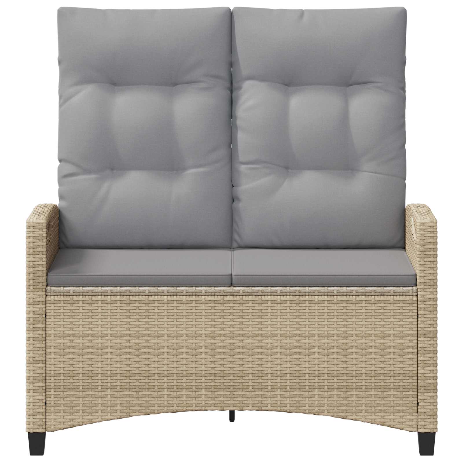 Gartenbank mit Kissen Beige und Hellgrau 105 x 60 x 112 cm