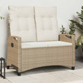 Gartenbank mit Kissen Beige und Creme 105 x 60 x 112 cm