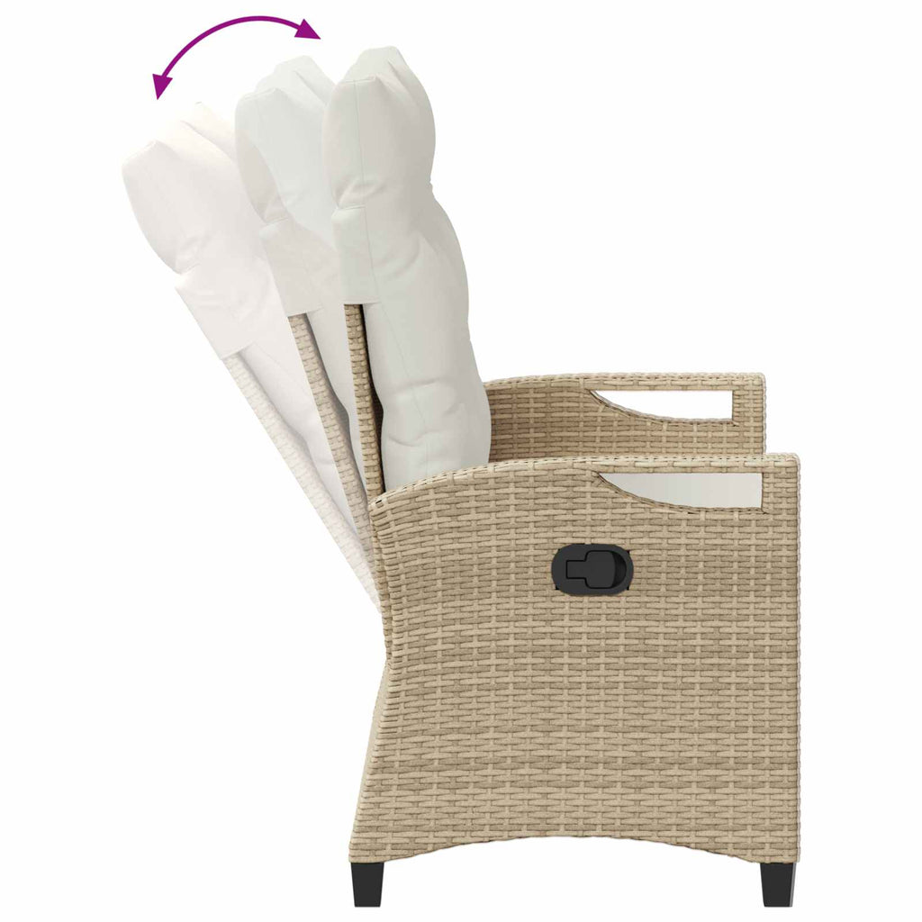 Gartenbank mit Kissen Beige und Creme 105 x 60 x 112 cm