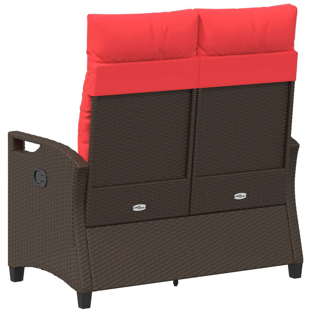 Gartenbank Braun und Rot 105 x 60 x 112 cm Stahl und Polyester