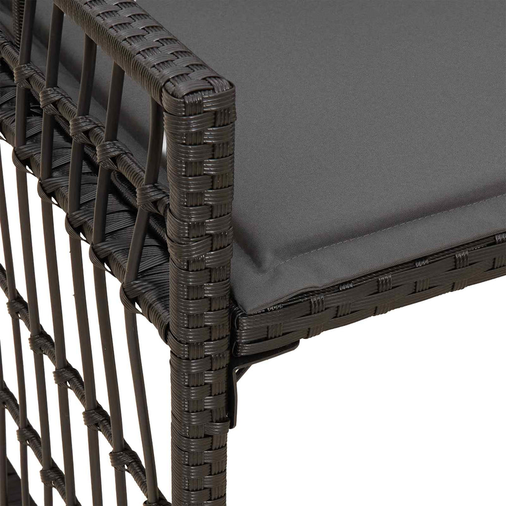Bank Outdoor Uni Schwarz und Dunkelgrau 116 x 55 x 82 cm