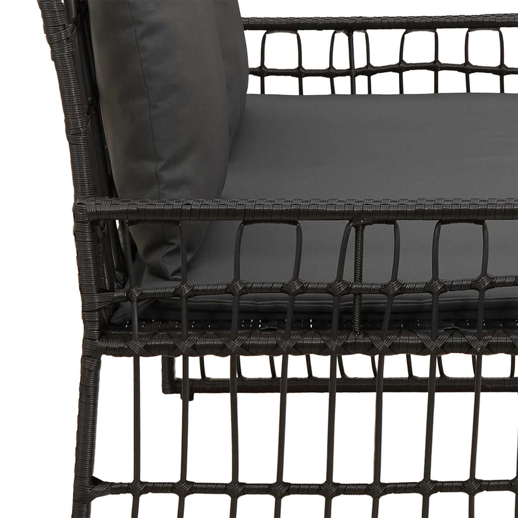 Bank Outdoor Uni Schwarz und Dunkelgrau 116 x 55 x 82 cm