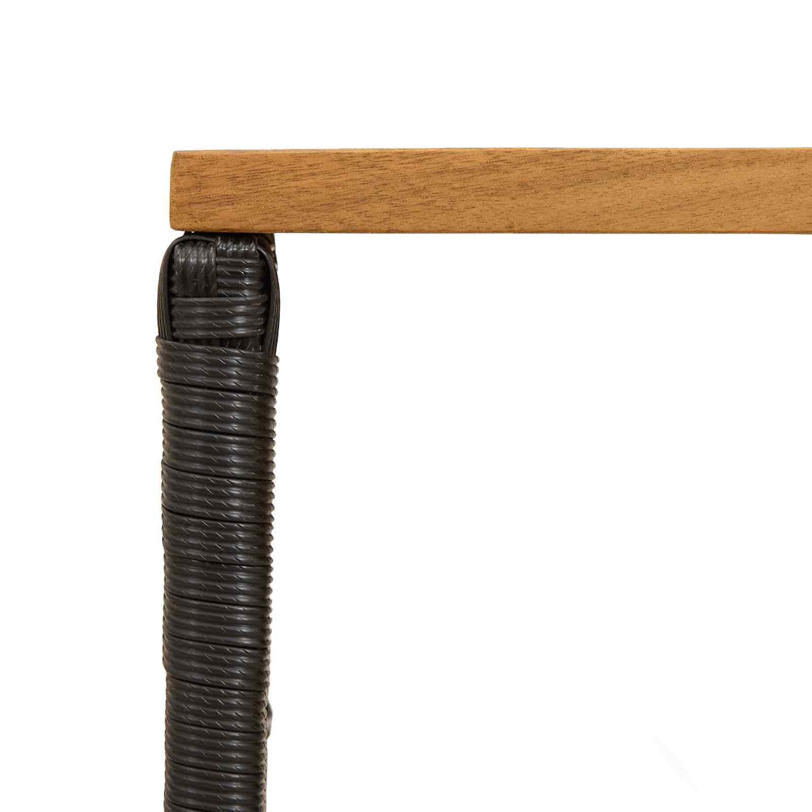 Tisch für Outdoor Schwarz 80 x 40 x 40 cm Stahl und Poly Rattan