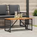Tisch für Outdoor Schwarz 80 x 40 x 40 cm Stahl und Poly Rattan