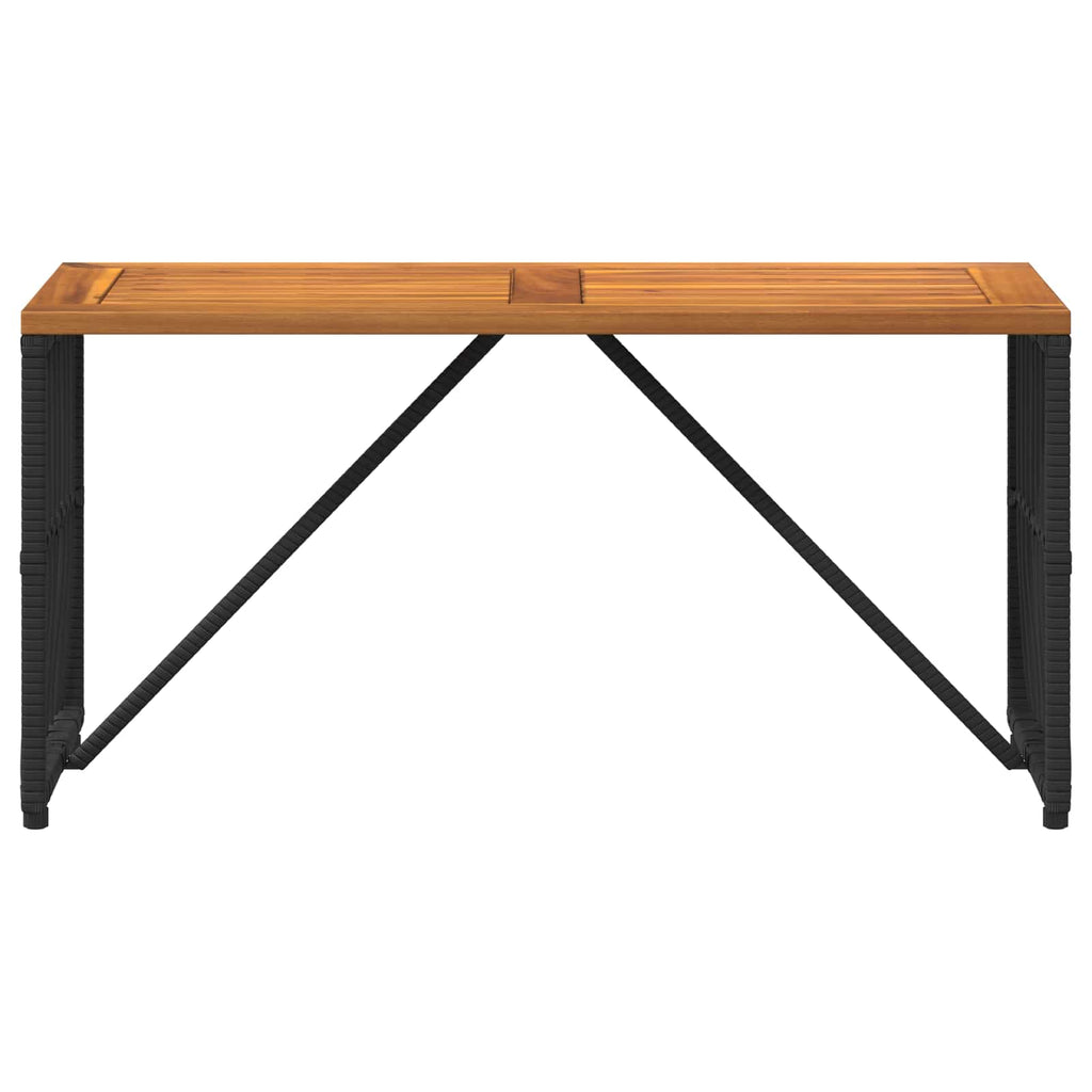 Tisch für Outdoor Schwarz 80 x 40 x 40 cm Stahl und Poly Rattan