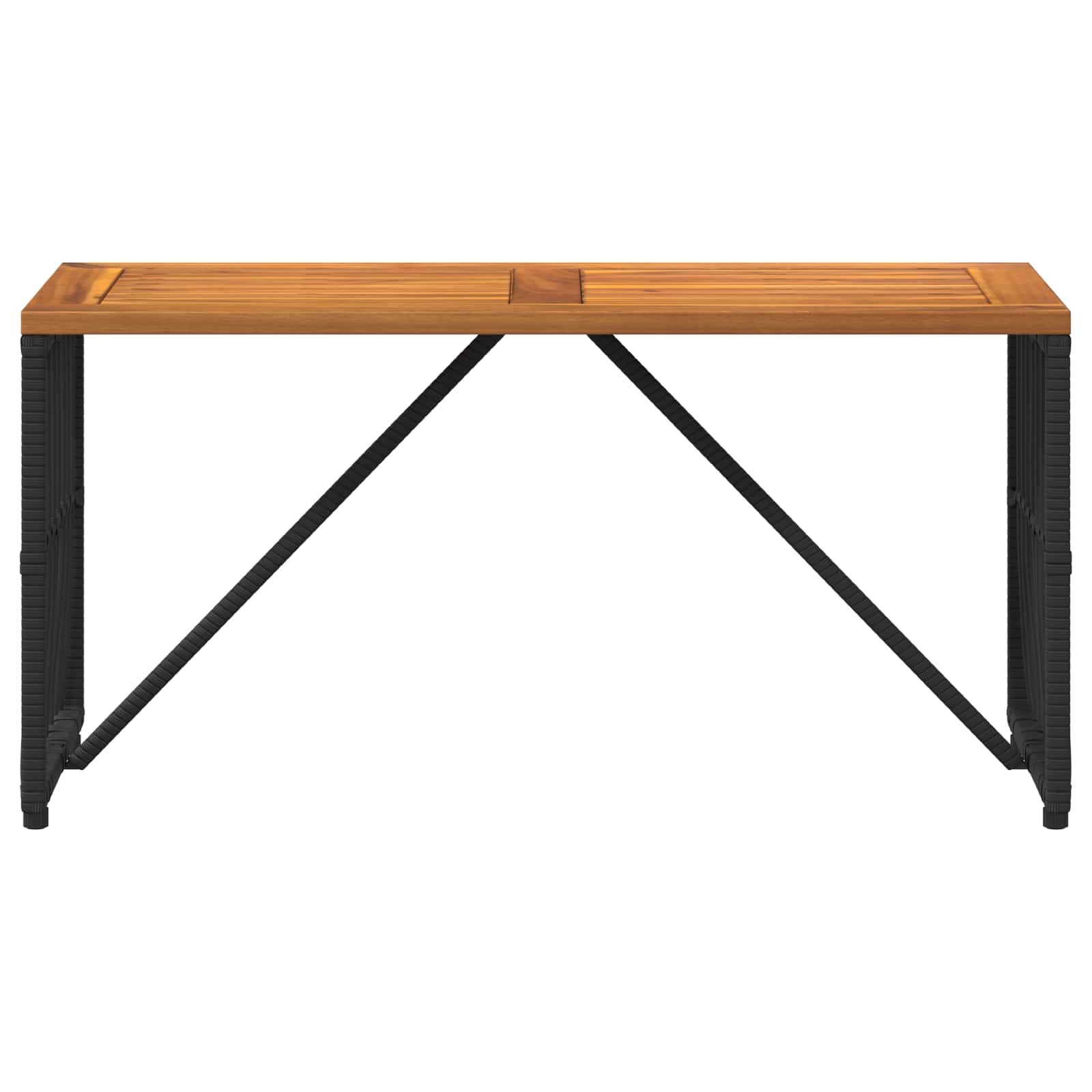 Tisch für Outdoor Schwarz 80 x 40 x 40 cm Stahl und Poly Rattan