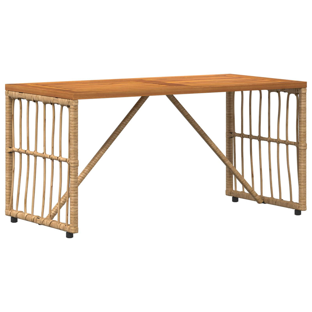 Tisch für Outdoor Natur 80 x 40 x 40 cm Stahl und Poly Rattan