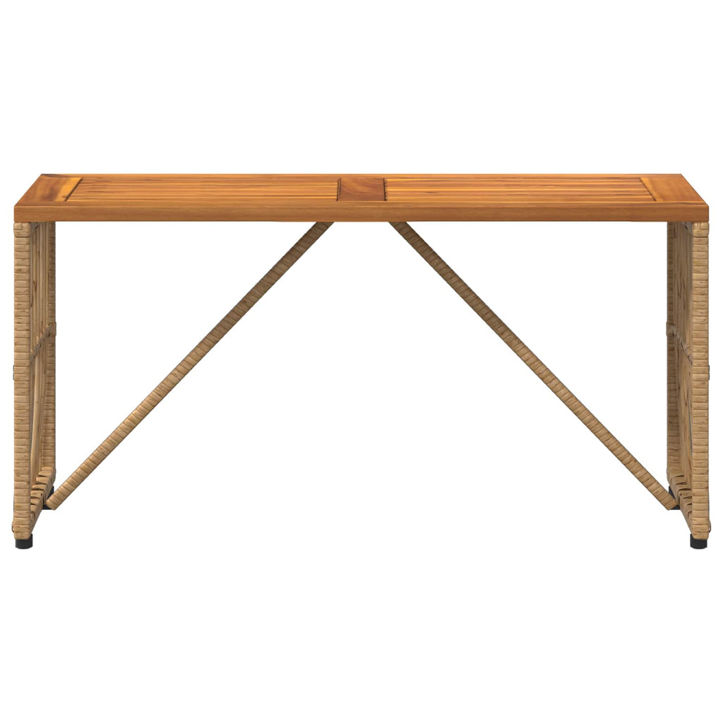 Tisch für Outdoor Natur 80 x 40 x 40 cm Stahl und Poly Rattan